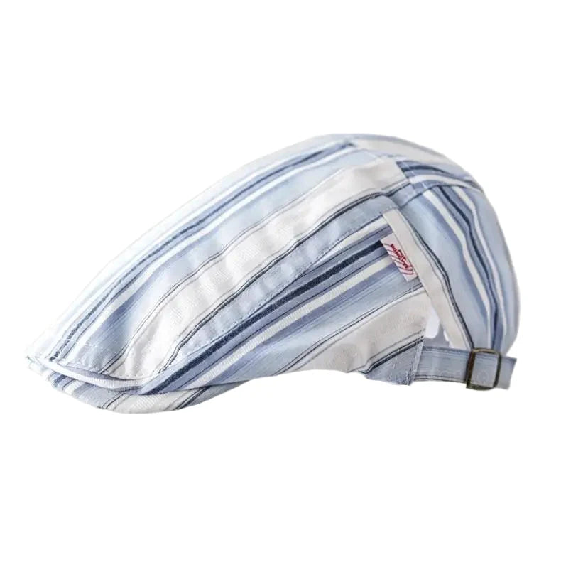 Gervais Striped Cotton Flat Cap