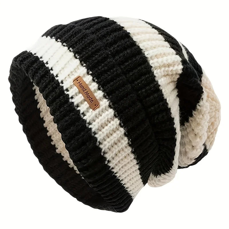 Hand-Made Striped Knitted Beanie