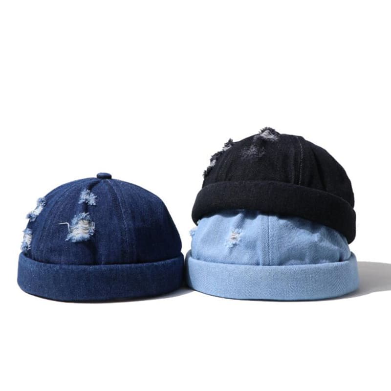 Ripped Denim Docker Cap