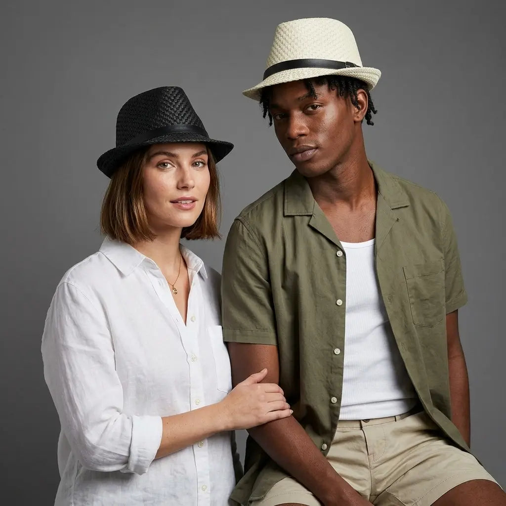 Summer Straw Trilby Hat