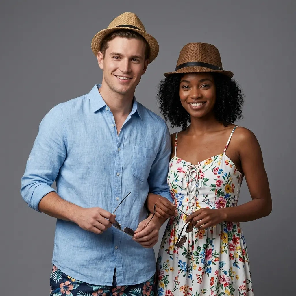 Summer Straw Trilby Hat