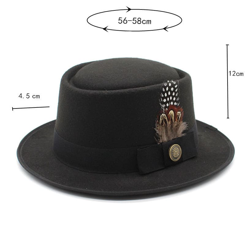Giovanni Feather Porkpie Hat