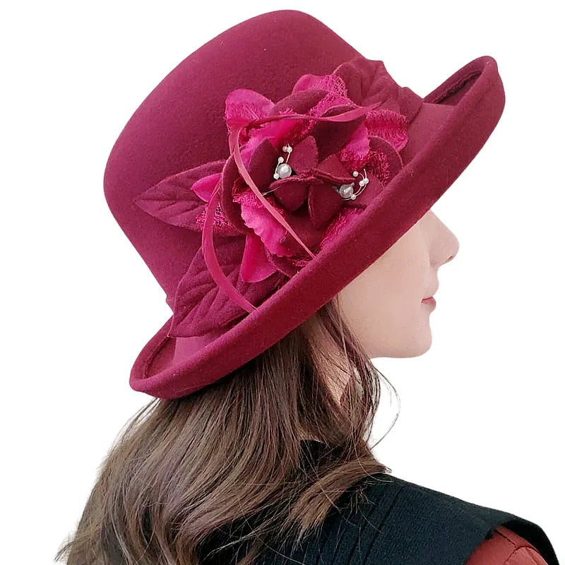 Gladstone Derby Floral Wool Fascinator