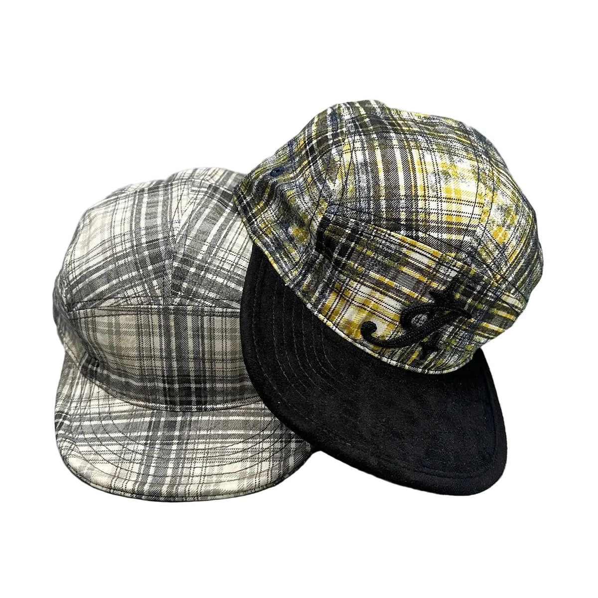 Glendale Plaid Cotton Flat Visor 5-Panel Cap