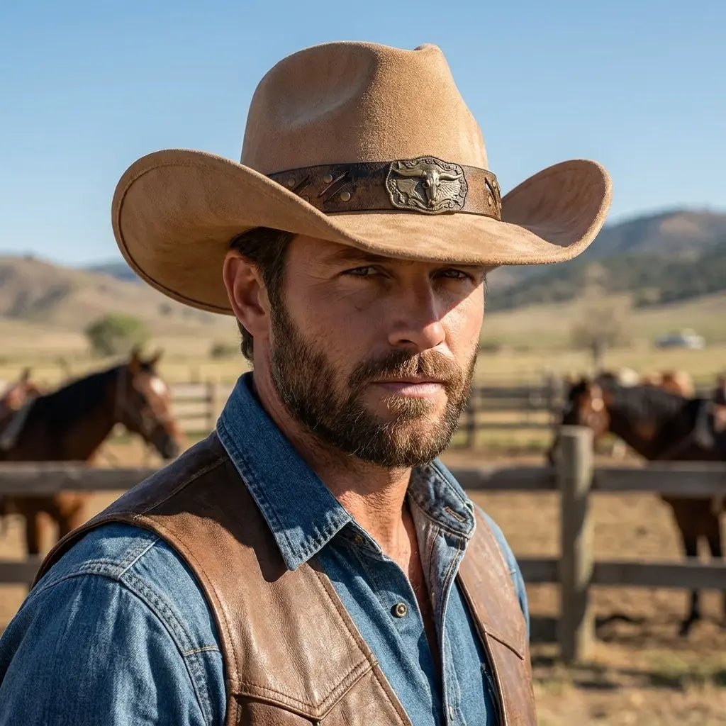 Golden Bull Suede Cowboy Hat