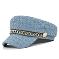 Golden Chain Plaid Cotton Sailor Cap