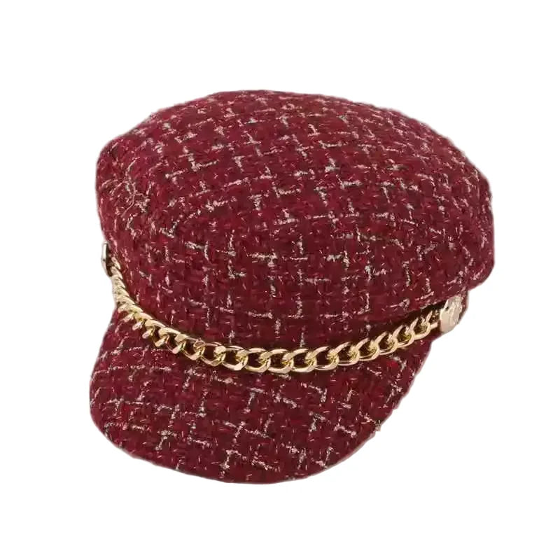 Golden Chain Plaid Cotton Sailor Cap