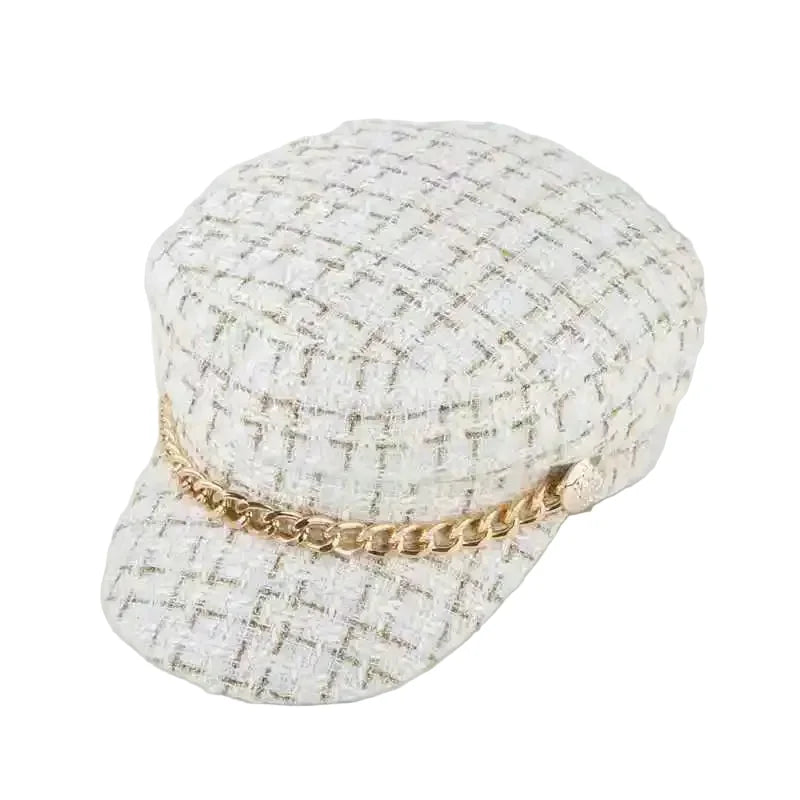 Golden Chain Plaid Cotton Sailor Cap
