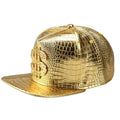 Golden Dollar Snakeskin Leather Snapback Cap