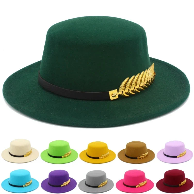 Golden Feather Cotton Fedora Hat