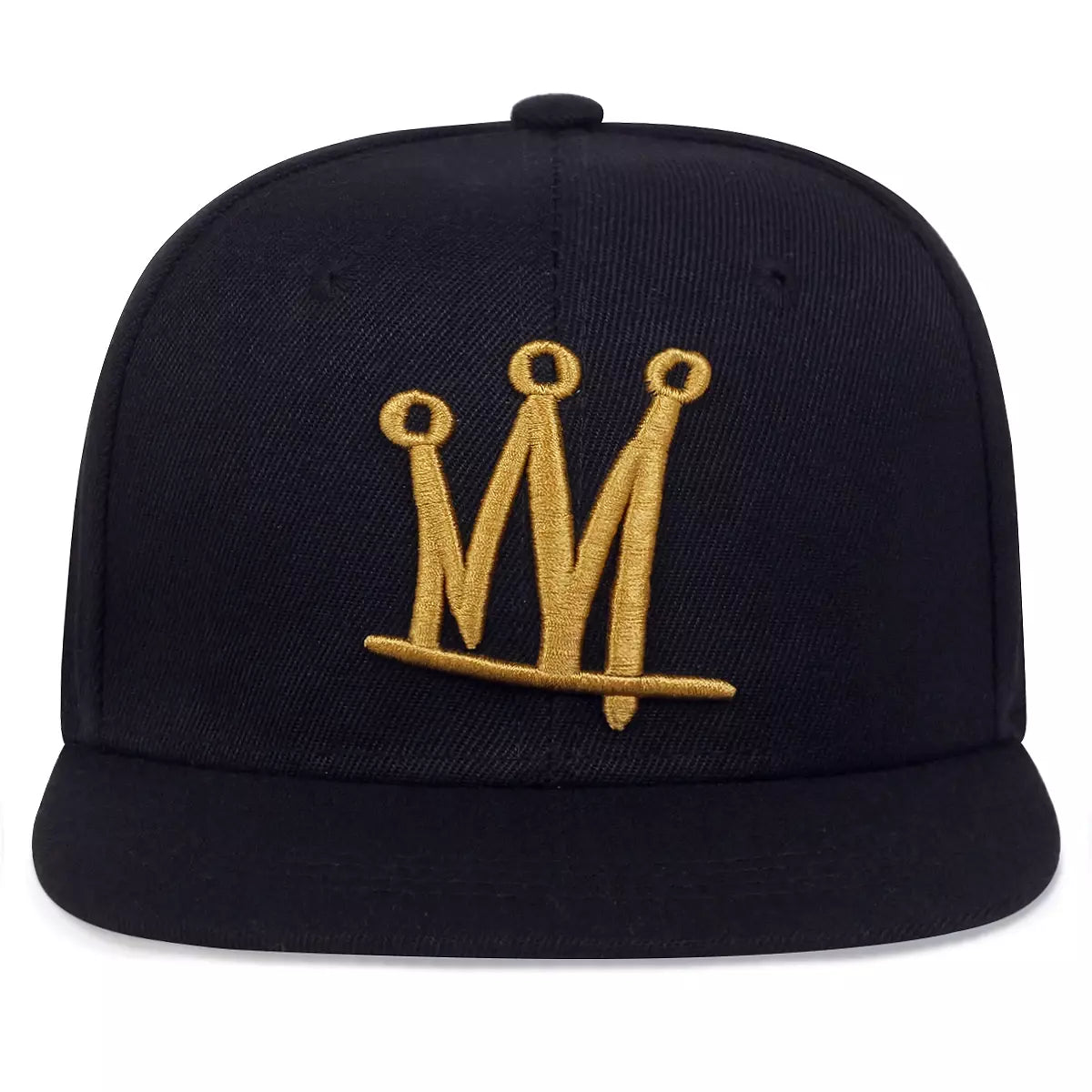 Golden Crown Black Snapback Cap