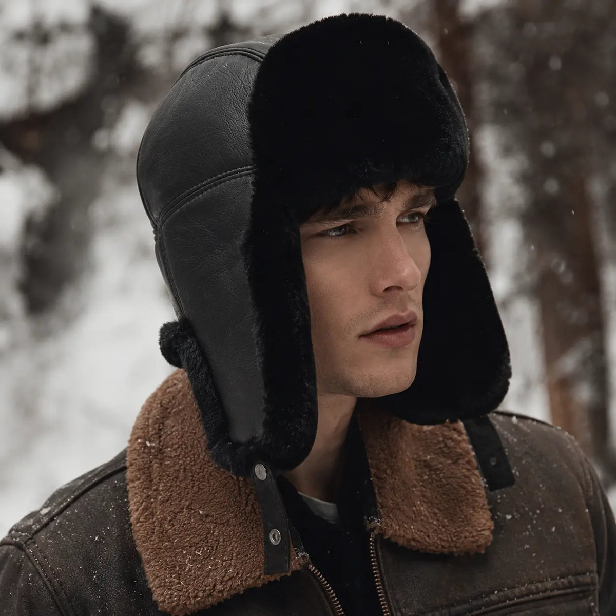 Gorki Genuine Leather Trapper Bomber Hat