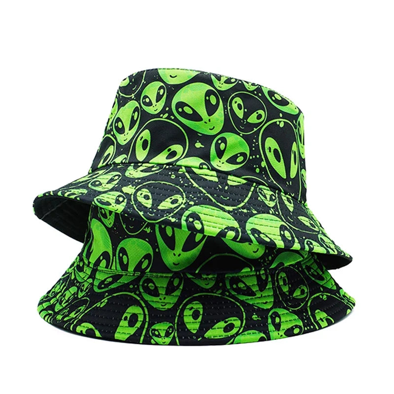 Green Aliens Reversible Bucket Hat