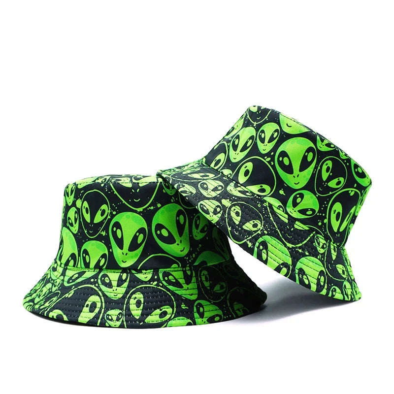 Green Aliens Reversible Bucket Hat