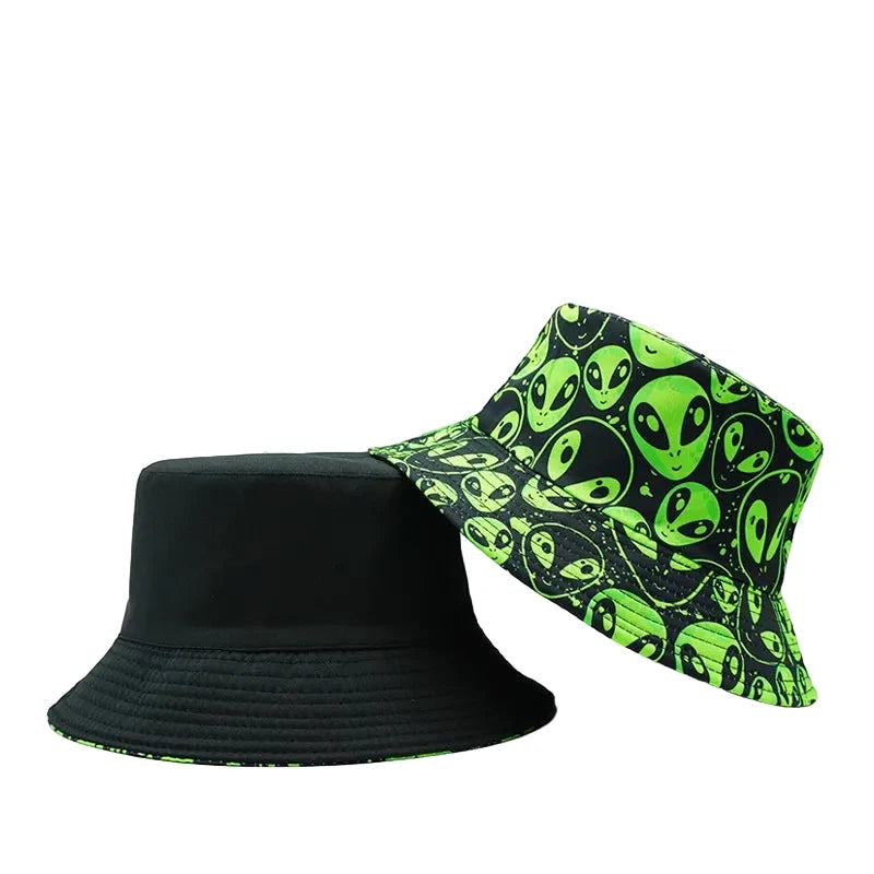 Green Aliens Reversible Bucket Hat