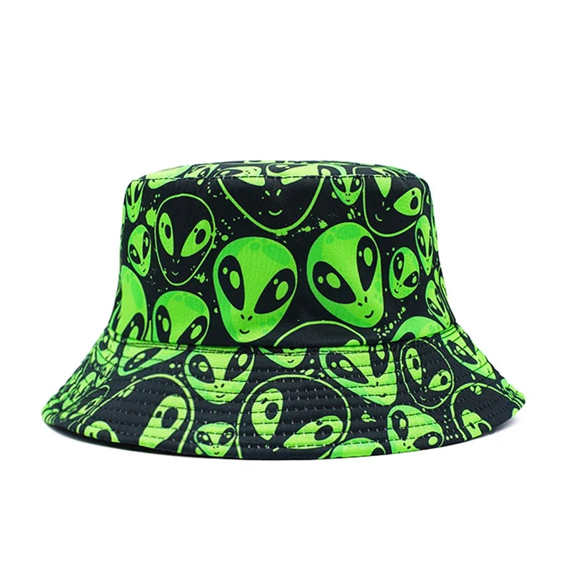 Green Aliens Reversible Bucket Hat