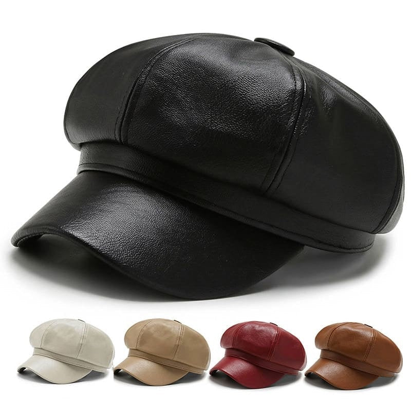 Haddington Leather Newsboy Cap