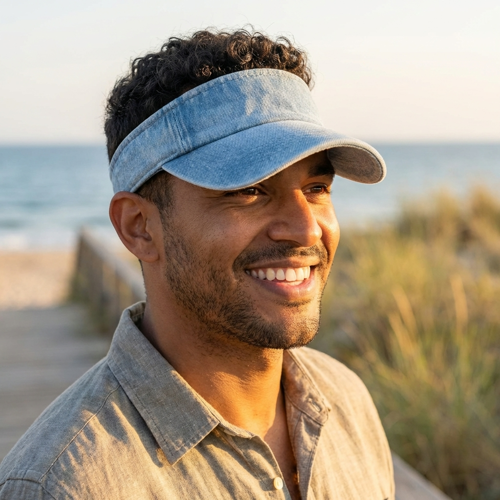 Hagen Cotton Denim Visor
