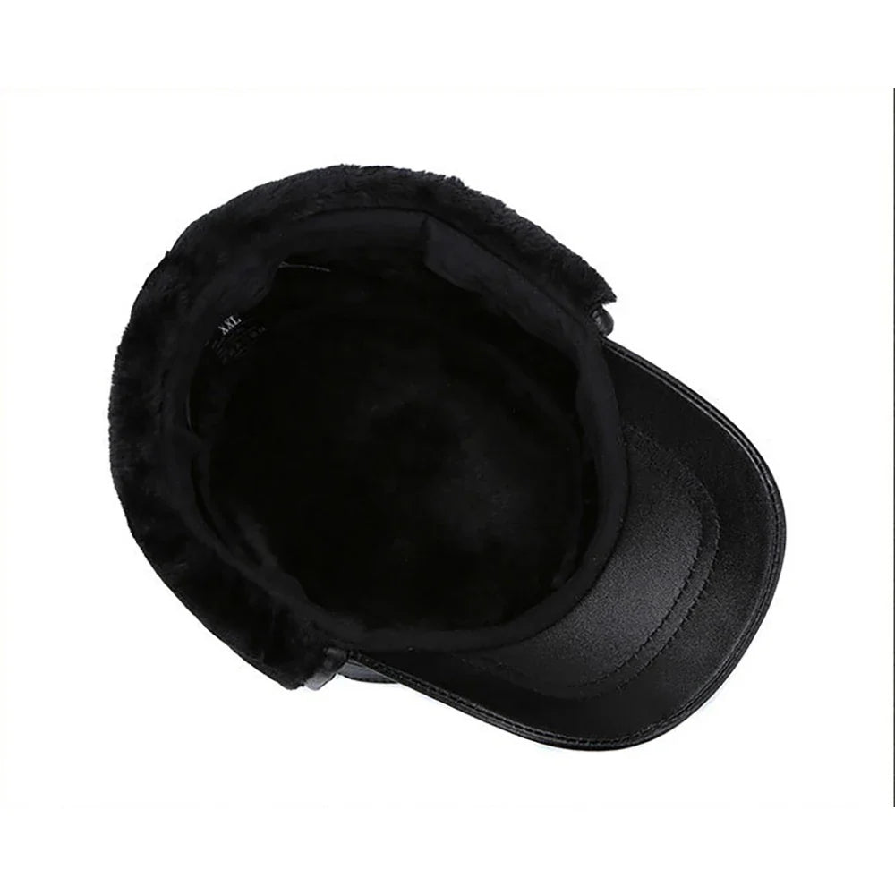 Halifax Winter Genuine Leather Earflaps Bomber Army Cap