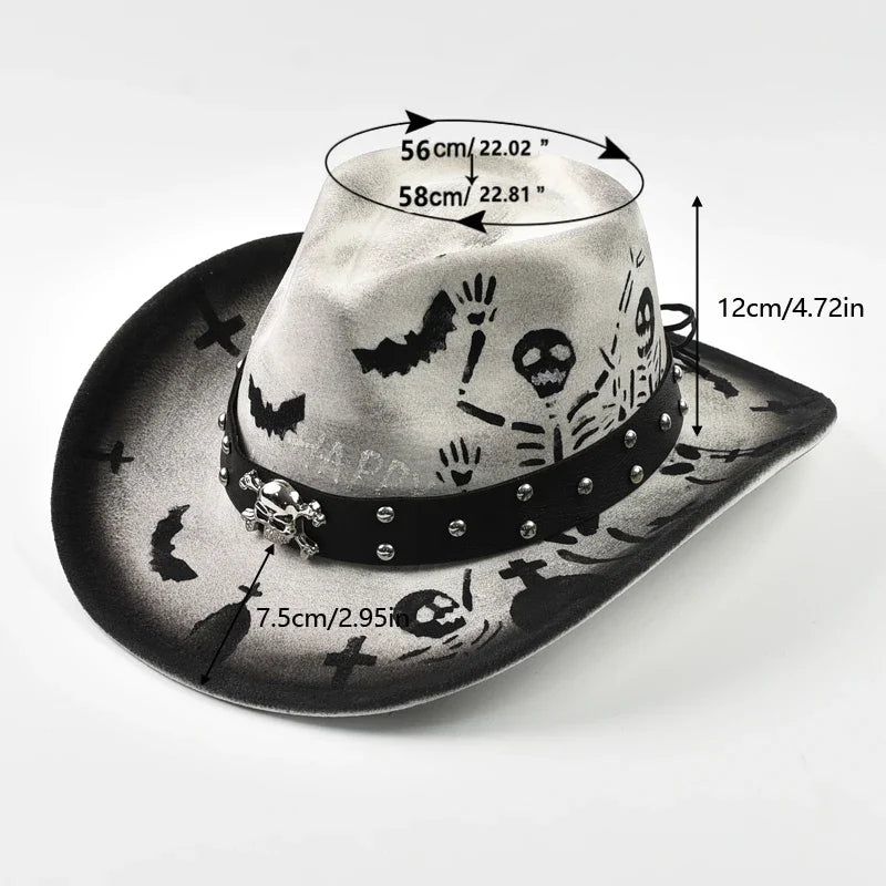 Halloween Nightmare White Cotton Cowboy Hat