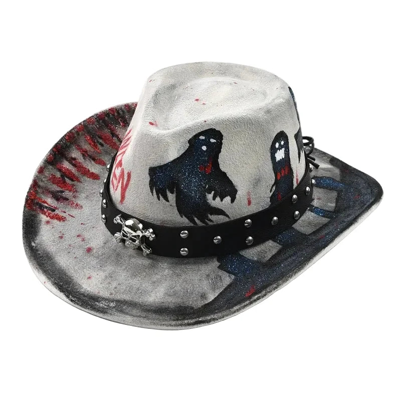 Halloween Nightmare White Cotton Cowboy Hat