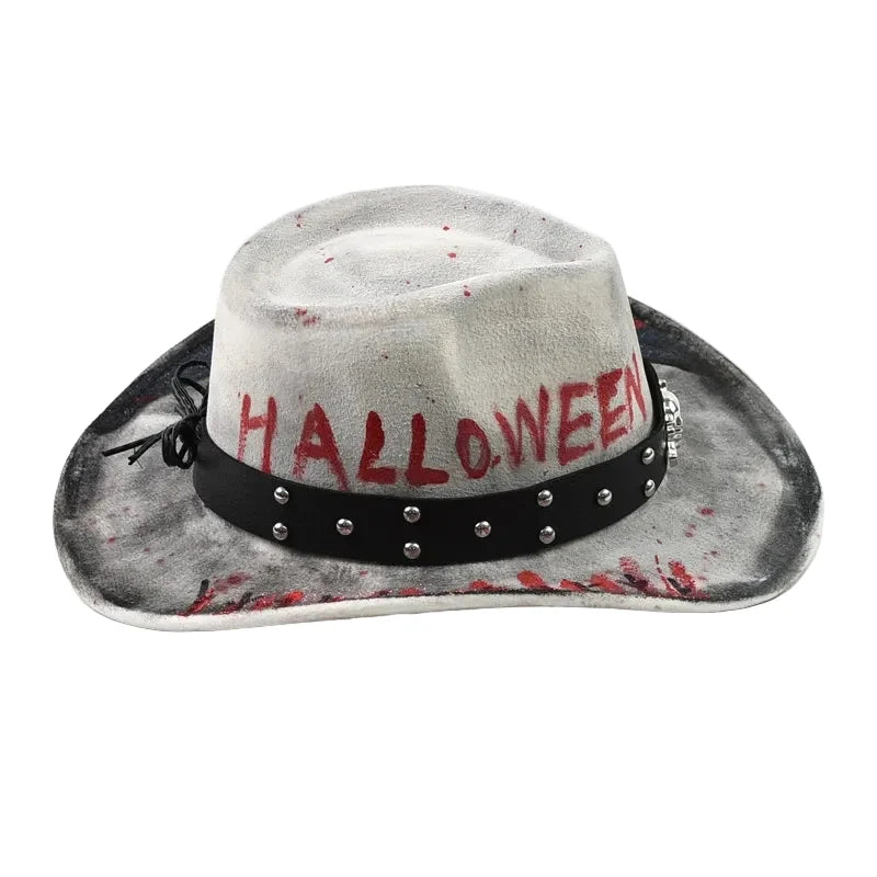 Halloween Nightmare White Cotton Cowboy Hat