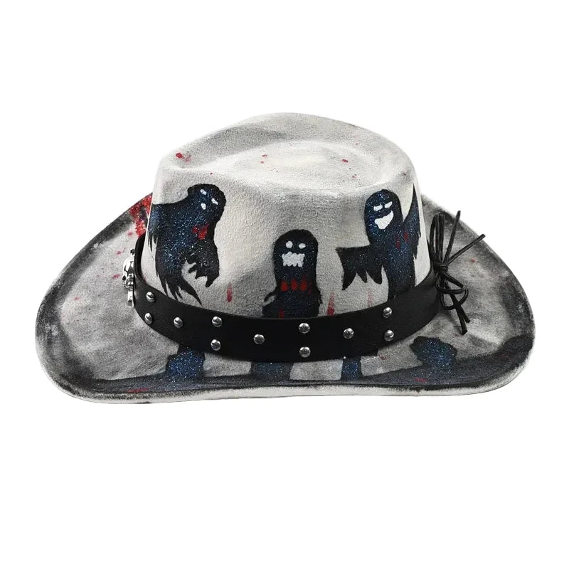Halloween Nightmare White Cotton Cowboy Hat