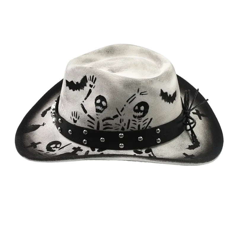 Halloween Nightmare White Cotton Cowboy Hat