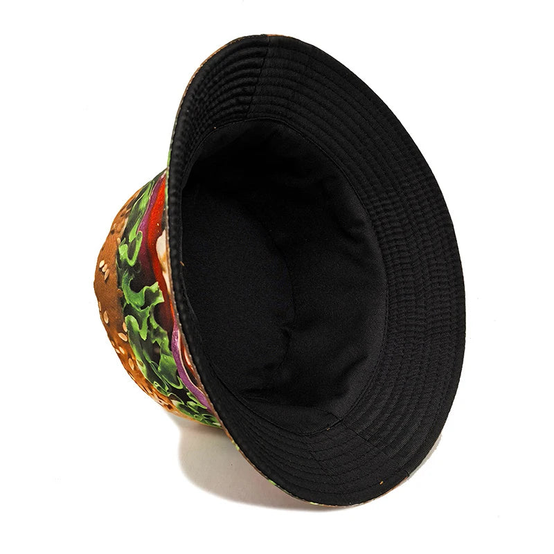 Hamburger Printing Reversible Bucket Hat
