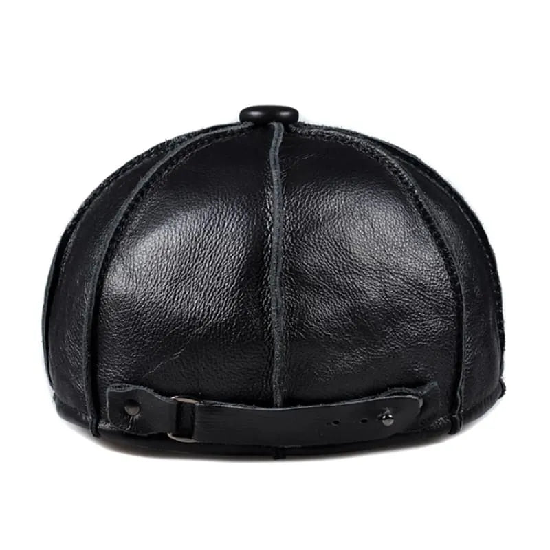 Hampton Genuine Leather Newsboy Cap