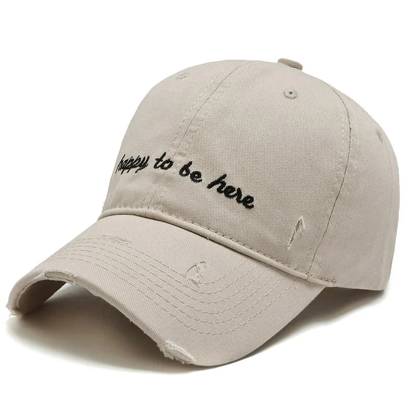 Happy To Be Here Cotton Baseball Cap