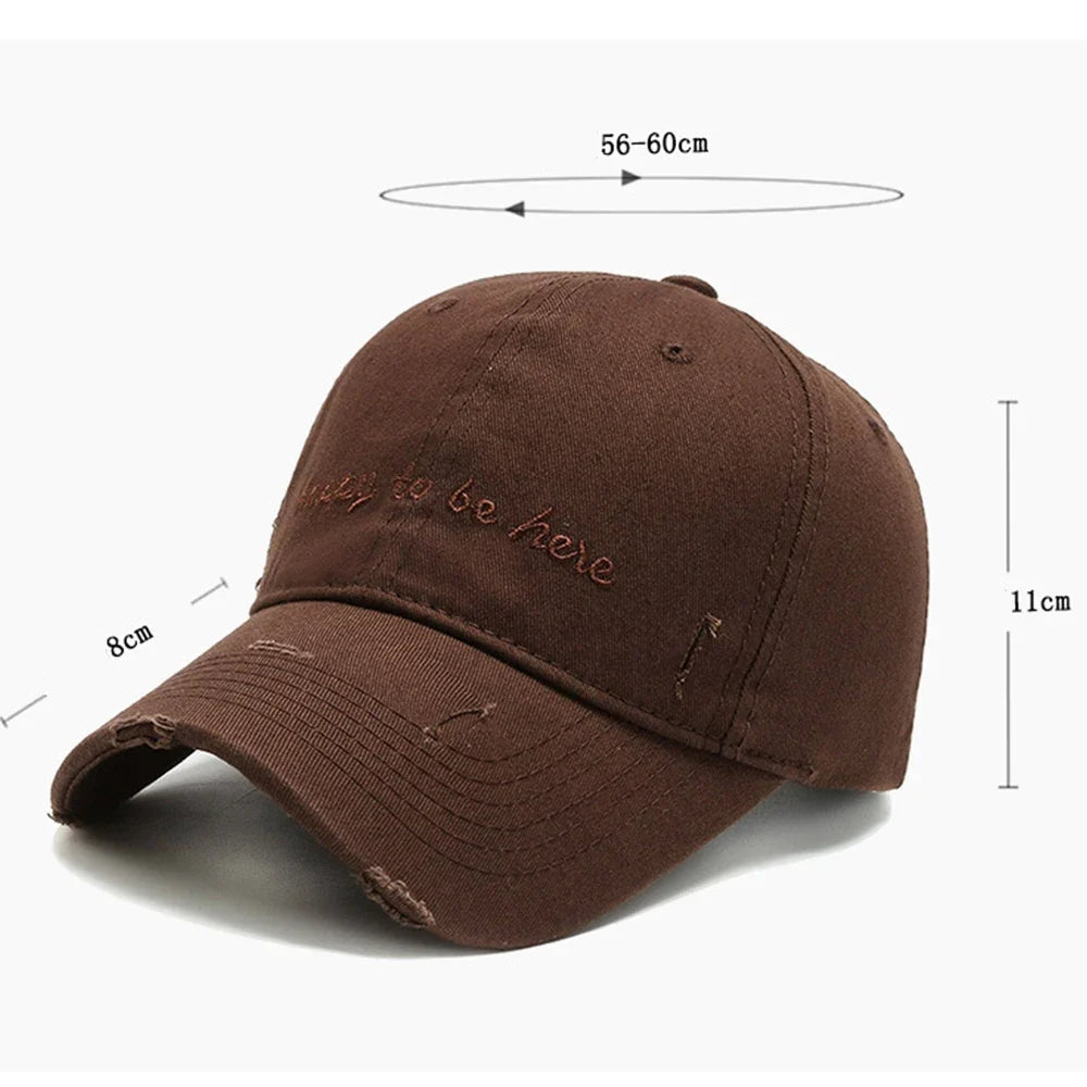 Happy To Be Here Cotton Baseball Cap