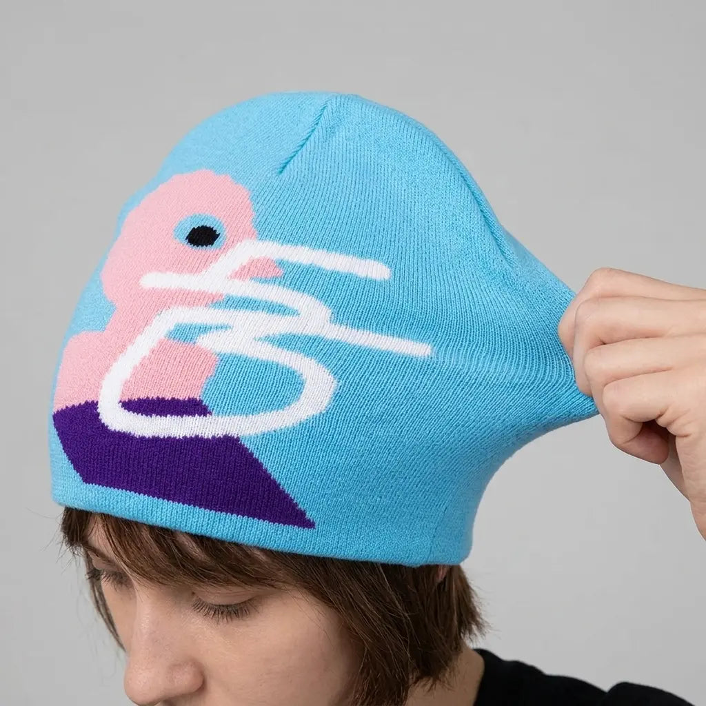 Harajuku Y2k Blue Skully Beanie