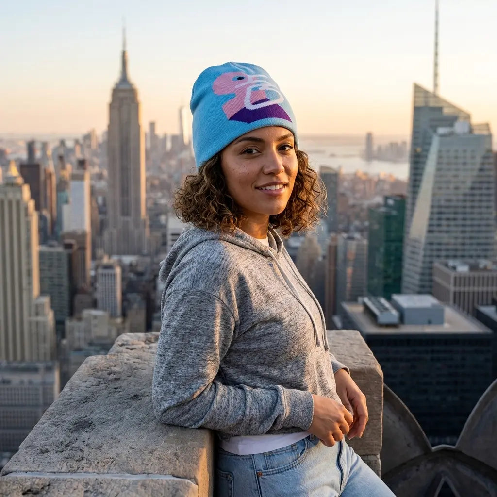 Harajuku Y2k Blue Skully Beanie