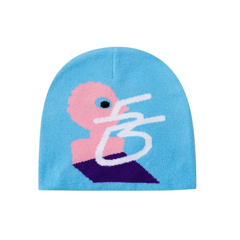 Harajuku Y2k Blue Skully Beanie
