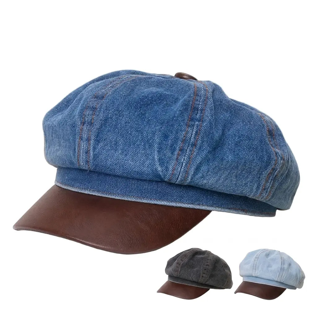 Harlington Vintage Denim Newsboy Cap