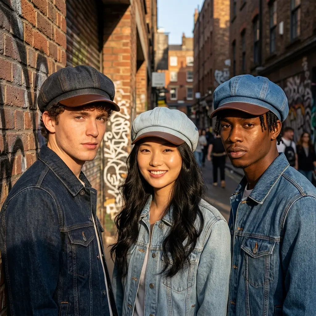 Harlington Vintage Denim Newsboy Cap