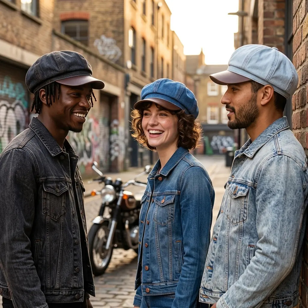 Harlington Vintage Denim Newsboy Cap