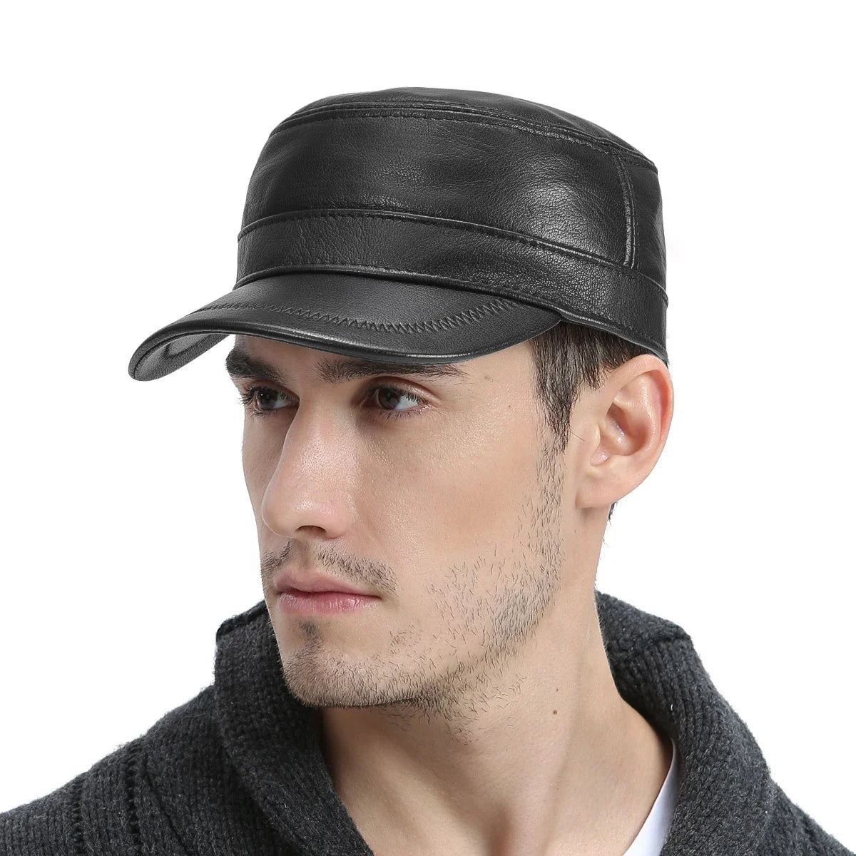 Harold Genuine Leather Army Cap