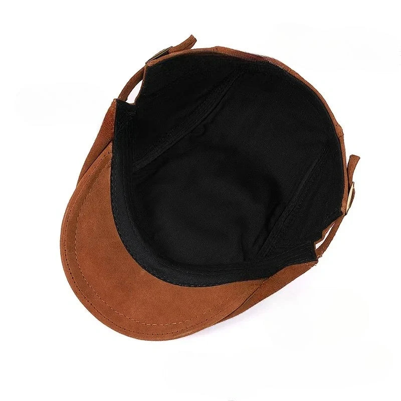 Hartford Genuine Leather Duckbill Flat Cap