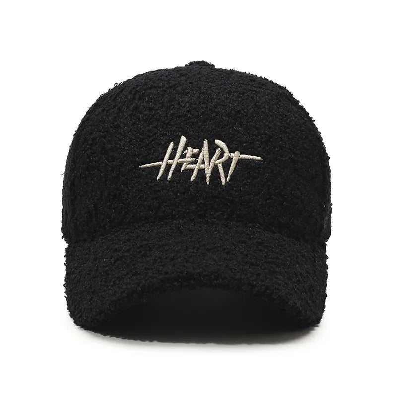Heart Winter Cotton Fur Baseball Cap