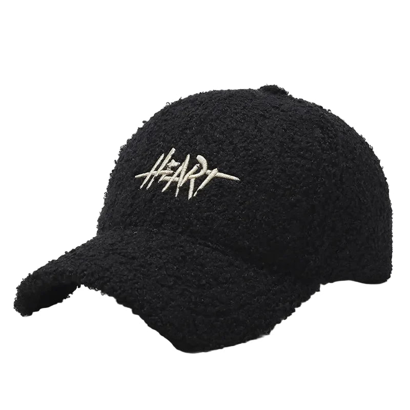 Heart Winter Cotton Fur Baseball Cap