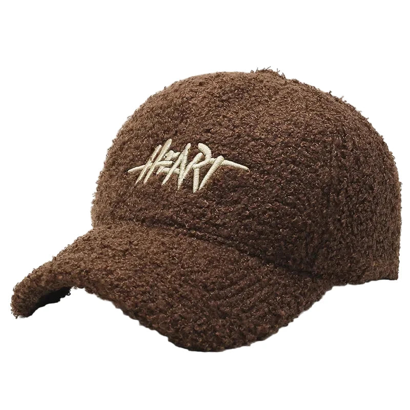 Heart Winter Cotton Fur Baseball Cap