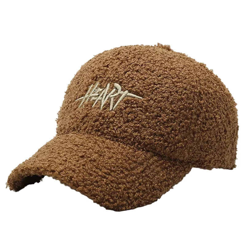 Heart Winter Cotton Fur Baseball Cap