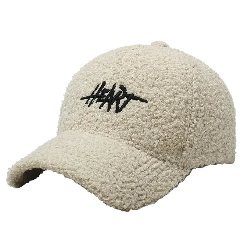 Heart Winter Cotton Fur Baseball Cap