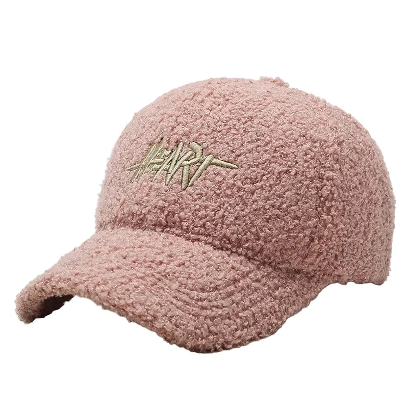 Heart Winter Cotton Fur Baseball Cap