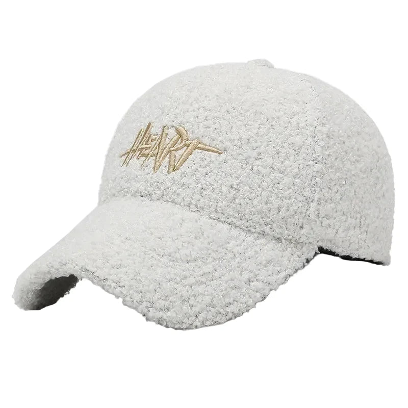 Heart Winter Cotton Fur Baseball Cap