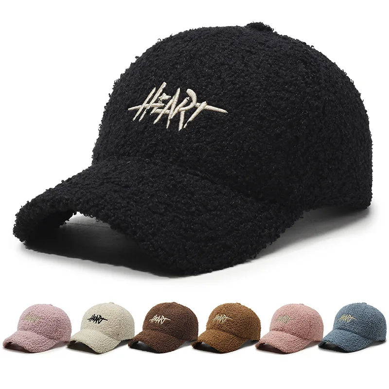 Heart Winter Cotton Fur Baseball Cap