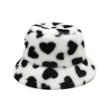 Hearts Print Winter Fur Bucket Hat