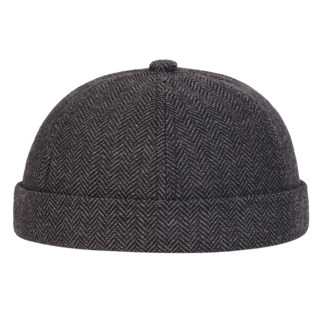 Herringbone Brimless Docker Cap
